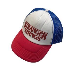 Stranger Things‎ Dustin Season 1 Trucker Hat Red White Blue Mesh Retro Cap NWoT